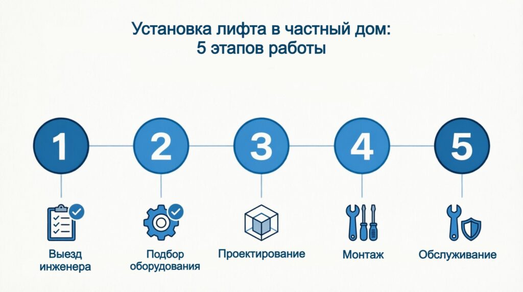Этапы установки лифта в частном доме
